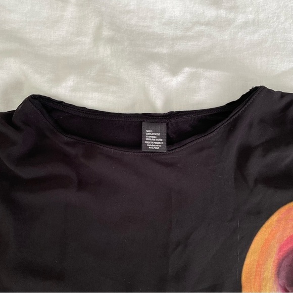 Desigual MEDIUM Black Red Circle Dot Spots Short sleeve Blouse top Shirt lined - Picture 2 of 6